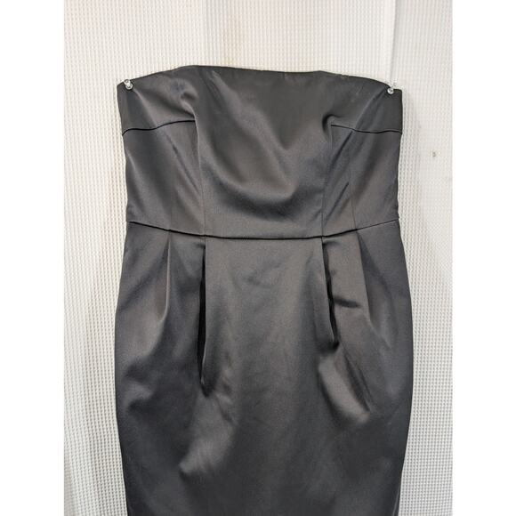 EXPRESS DESIGN STUDIO! LUXE BLACK SATIN WRAPPED STYLE GLAM DRESS! SZ 2 - Picture 3 of 11